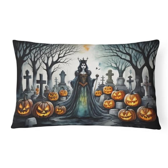 16 x 12 in. Unisex Evil Queen Spooky Halloween Fabric Decorative Pillow