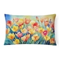 thumbnail image 1 of 16 x 12 in. Unisex Freesias in Watercolor Fabric Decorative Pillow, 1 of 1
