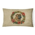 thumbnail image 1 of 16 x 12 in. Unisex Shar Pei Christmas Flowers Polyester Fabric Throw Pillow, 1 of 1