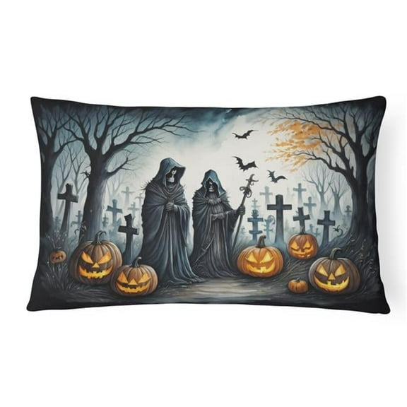 16 x 12 in. Unisex The Grim Reaper Spooky Halloween Fabric Decorative Pillow