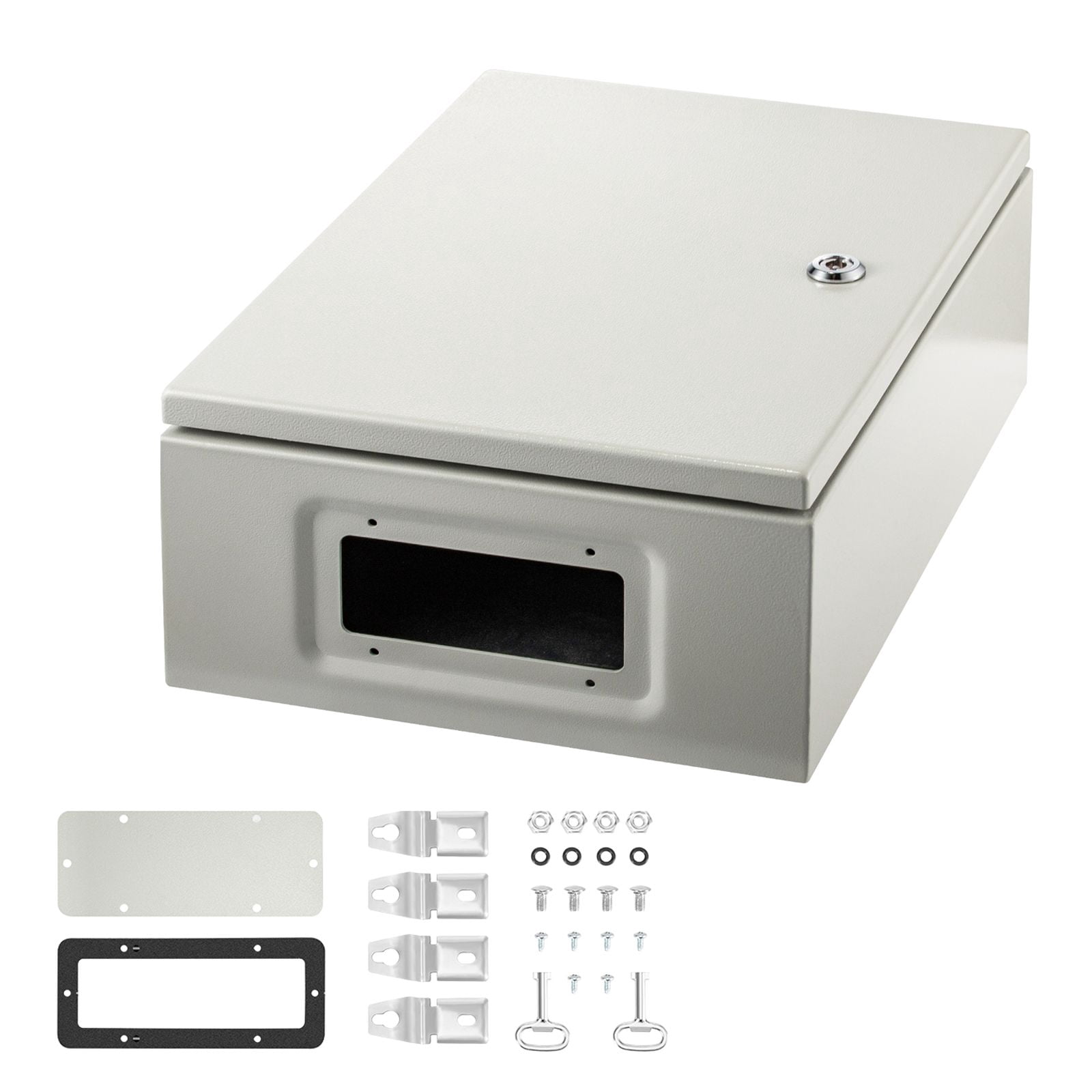 16 x 12 x 6 Carbon Steel Electrical Box, Detachable, IP66 Waterproof Grade, Reinforced Lock & Hinge, IP66 Waterproof & Dust Resistant, for outdoor indoor electrical wiring and equipment protection