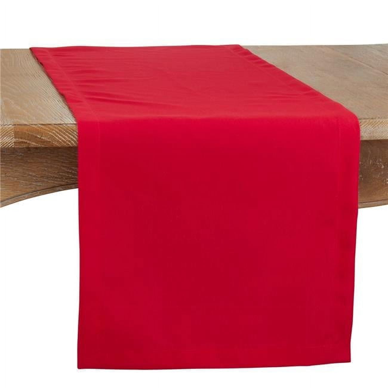 Crimson Red Polyester Everyday Table Runner