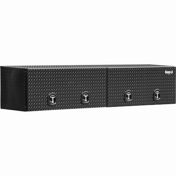 16 x 13 x 88 in. Gloss Black Tread Aluminum Topsider Truck Box with Flipup Door