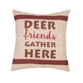 thumbnail image 1 of Gather Here Printed / Embroidered Thanksgiving Throw Pillow, 16" x 16", 1 of 4