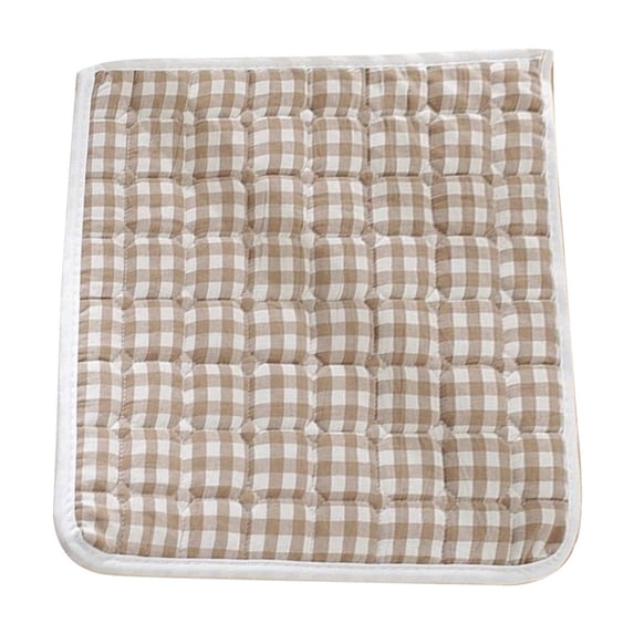 16 x 16 Inch Cotton Chair Cushion with Ties, 0.8 Inch Quilted Seat Pad for Dining Chair, Office Chair, Stool, Kitchen and Camping, Coffee