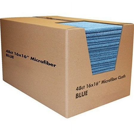 16 x 16" Microfiber Cleaning Towel, Blue Package Of 48