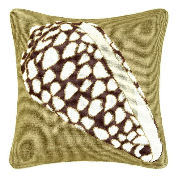 NP Conus Shell Needlepoint Accent Pillow