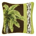 thumbnail image 1 of Palm Tree/Safari Needlepoint Pillow, 16" x 16", 1 of 2
