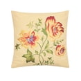thumbnail image 1 of Priscilla Yellow Floral Embroidered Pillow, 16" x 16", 1 of 3