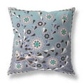 thumbnail image 1 of HomeRoots 16" x 16" Purple Peacock Blown Seam Floral Indoor Outdoor Throw Pillow, 1 of 5