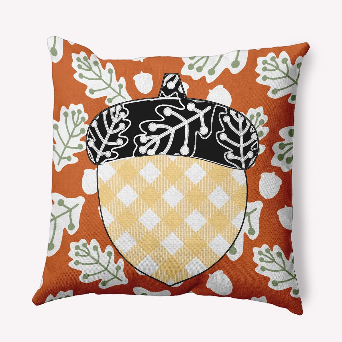 16" x 16" Simply Daisy Acorn Polyester Indoor/Outdoor Pillow, Dusty Orange Qty 1