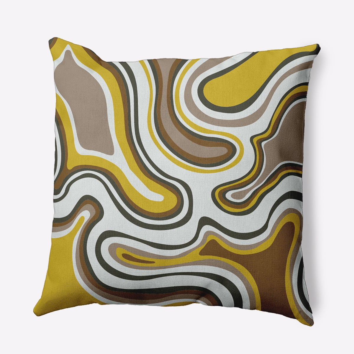 16" x 16" Simply Daisy Agate Polyester Indoor/Outdoor Pillow, Mustard Qty 1
