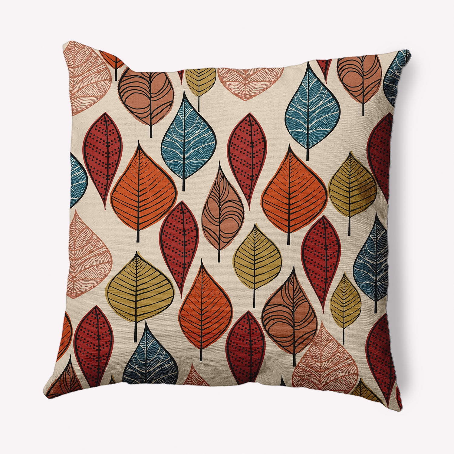 16" x 16" Simply Daisy Autumn Leaves Fall Polyester Indoor/Outdoor Pillow, Sienna Qty 1