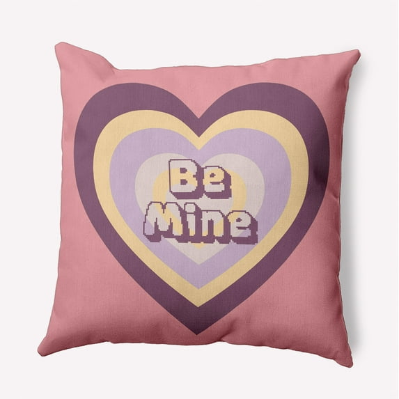 16" x 16" Simply Daisy Be Mine Polyester Accent Pillow, Pink Icing Qty 1