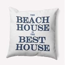 16" x 16" Simply Daisy Beach House Best House Indoor/Outdoor Pillow, Nautical Navy Qty 1