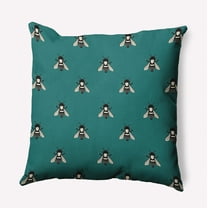 16" x 16" Simply Daisy Bee Buzz Polyester Accent Pillow, Teal Qty 1