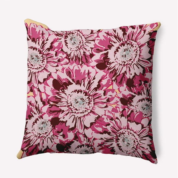 16" x 16" Simply Daisy Big Flowers Polyester Accent Pillow, Pink Qty 1