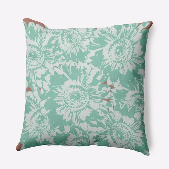 16" x 16" Simply Daisy Big Flowers Polyester Accent Pillow, Spring Green Qty 1