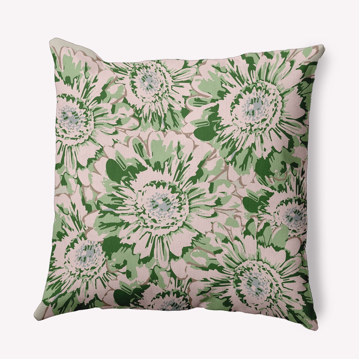 16" x 16" Simply Daisy Big Flowers Polyester Indoor/Outdoor Pillow, Leaf Qty 1