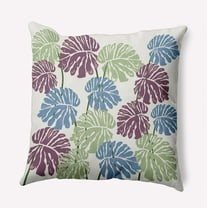 16" x 16" Simply Daisy Big Leaves Polyester Accent Pillow, Chambray Qty 1