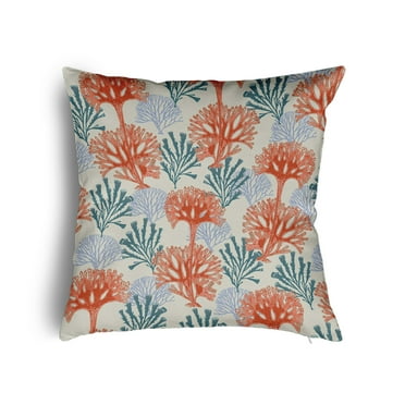 16" x 16" Simply Daisy Blooms and Branches Poly Pillow with Zipper, Surf Board Orange Qty 1
