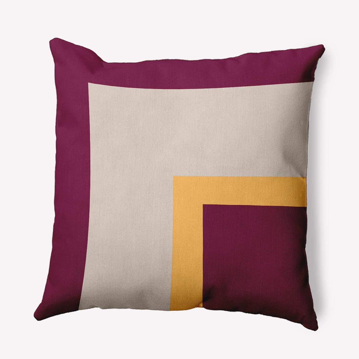 16" x 16" Simply Daisy Bold Blocks Indoor/Outdoor Pillow, Maroon Red Qty 1