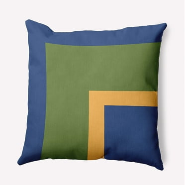 16" x 16" Simply Daisy Bold Blocks Indoor/Outdoor Pillow, Nautical Navy Qty 1