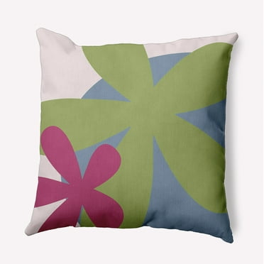 16" x 16" Simply Daisy Bold Flowers Indoor/Outdoor Pillow, Apple Green Qty 1