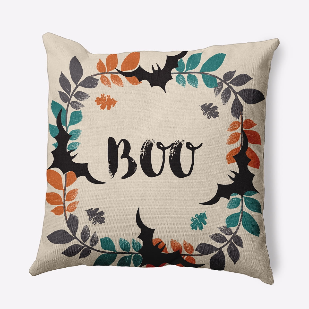 16" x 16" Simply Daisy Boo Ring Polyester Indoor/Outdoor Pillow, Taupe Qty 1