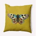 thumbnail image 1 of 16" x 16" Simply Daisy Brush foot Butterfly Indoor/Outdoor Pillow, Mustard Yellow Qty 1, 1 of 6