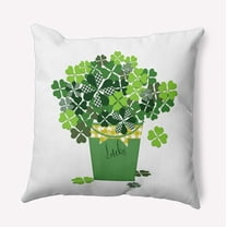 16" x 16" Simply Daisy Bucket of Shamrocks Polyester Accent Pillow, Leaf Green Qty 1