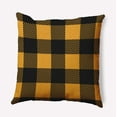 thumbnail image 1 of 16" x 16" Simply Daisy Buffalo Plaid Polyester Accent Pillow, Golden Mustard Qty 1, 1 of 6
