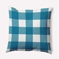 thumbnail image 1 of 16" x 16" Simply Daisy Buffalo Plaid Polyester Accent Pillow, Unreal Teal Qty 1, 1 of 6
