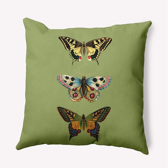 16" x 16" Simply Daisy Butterflies Indoor/Outdoor Pillow, Apple Green Qty 1