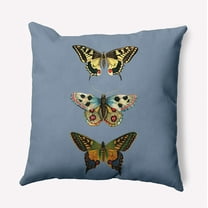16" x 16" Simply Daisy Butterflies Indoor/Outdoor Pillow, Dusty Smoke Blue Qty 1