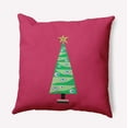 thumbnail image 1 of 16" x 16" Simply Daisy Cartoon Christmas Tree Polyester Indoor/Outdoor Pillow, Holiday Pink Qty 1, 1 of 3