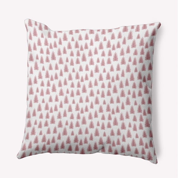 16" x 16" Simply Daisy Christmas Trees Pattern Polyester Accent Pillow, Pink Icing Qty 1