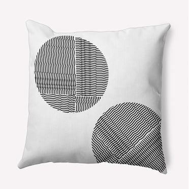 16" x 16" Simply Daisy Circles Indoor/Outdoor Pillow, Raven Black Qty 1