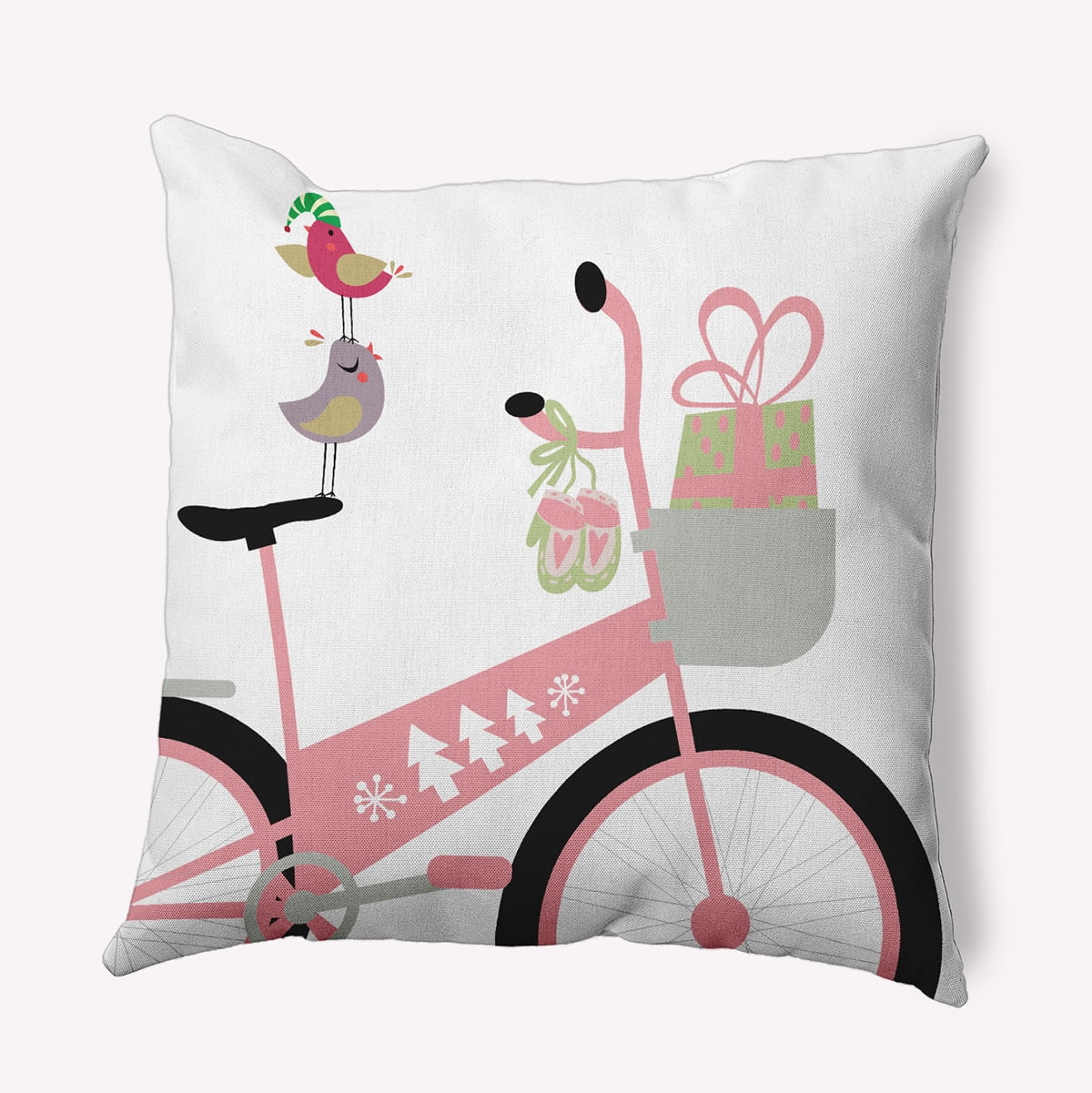 16" x 16" Simply Daisy Close Up Bike Polyester Indoor/Outdoor Pillow, Pink Icing Qty 1