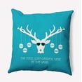 thumbnail image 1 of 16" x 16" Simply Daisy Cool Christmas Deer Polyester Accent Pillow, Turquoise Qty 1, 1 of 3