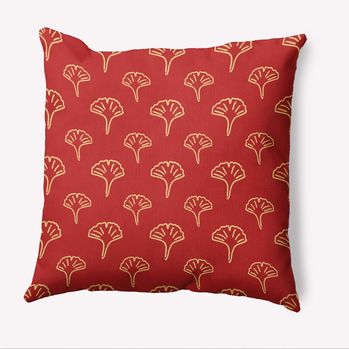 16" x 16" Simply Daisy Cottage Ginko Polyester Indoor/Outdoor Pillow, Berry Red Qty 1