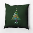 thumbnail image 1 of 16" x 16" Simply Daisy Crazy Christmas Polyester Accent Pillow, Dark Green (1 Count), 1 of 4