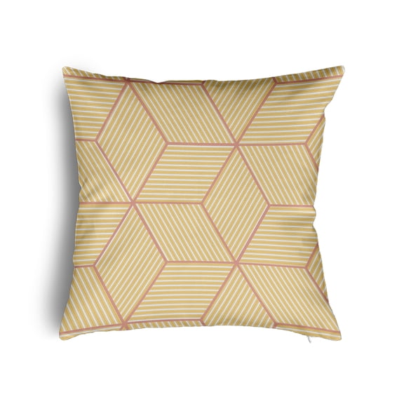 16" x 16" Simply Daisy Cube Stack Poly Pillow with Zipper, Daffodil Qty 1