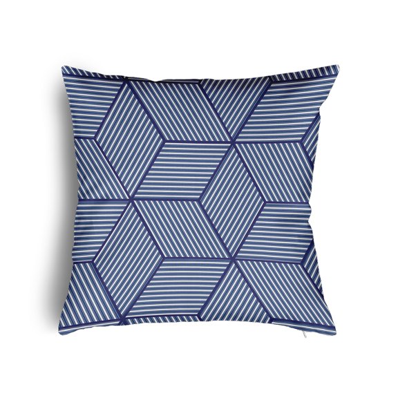 16" x 16" Simply Daisy Cube Stack Poly Pillow with Zipper, Nautical Navy Qty 1
