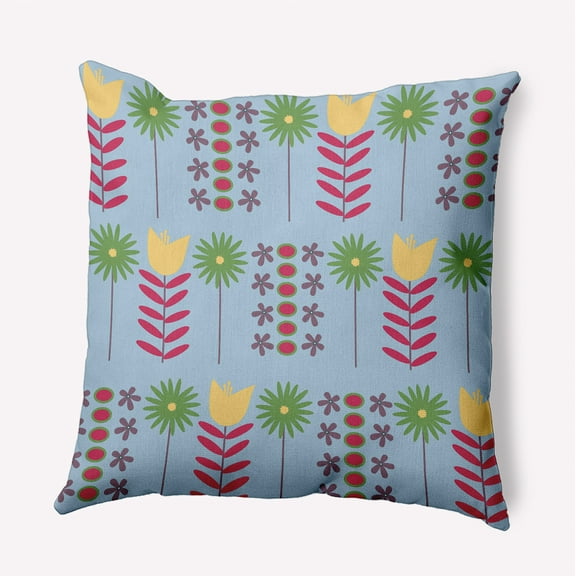 16" x 16" Simply Daisy Daisy May's Garden Indoor/Outdoor Pillow, Lighter than Air Blue Qty 1