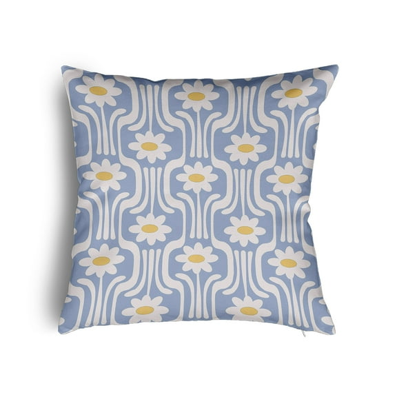 16" x 16" Simply Daisy Daisys and Squiggles Poly Pillow with Zipper, Peri Qty 1