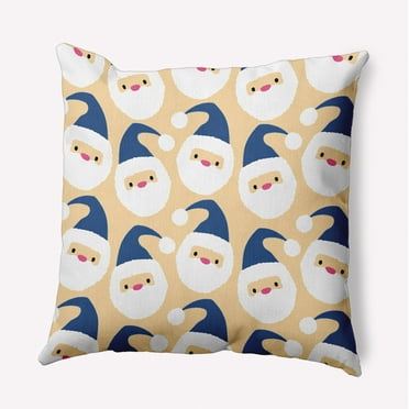 16" x 16" Simply Daisy Dancing Santas Polyester Accent Pillow, Dark Cobalt Qty 1