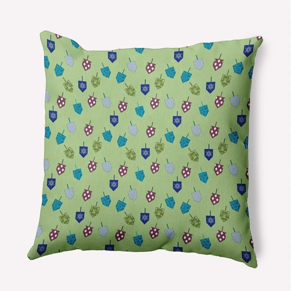 16" x 16" Simply Daisy Dreidel Pattern Polyester Accent Pillow, Light Green Qty 1