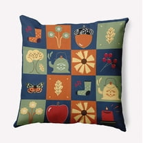 16" x 16" Simply Daisy Fall Windows Polyester Accent Pillow, Navy Qty 1