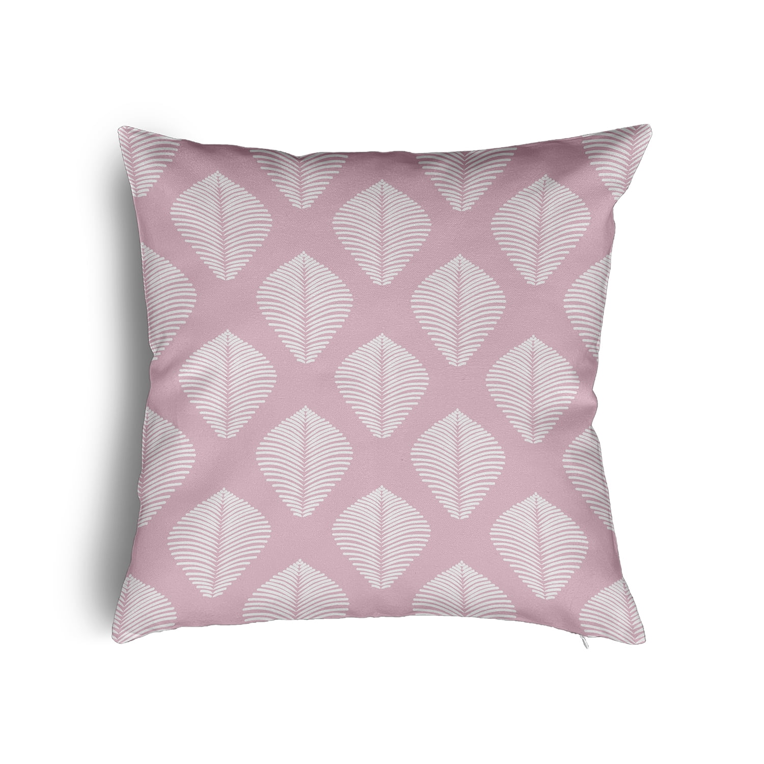 16" x 16" Simply Daisy Fan Leaf Pattern Poly Pillow with Zipper, Light Pink Qty 1